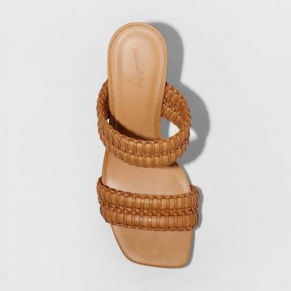 Women's Nikola Mule Heels - Universal Thread Light Brown 6 - Picture 2 of 3